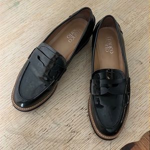 Franco Sarto 7M Cedra Black Patent Leather Loafers